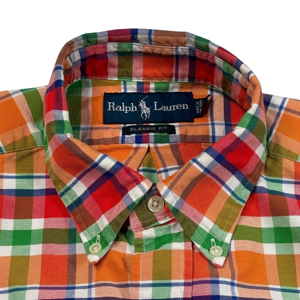 Ralph Lauren Mens Medium Classic Fit Plaid Long Sleeve Button Down Shirt Cotton - Picture 10 of 11